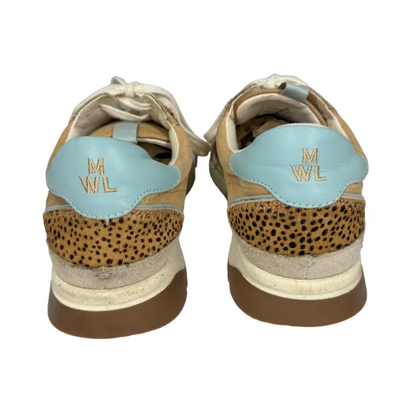 Madewell Kickoff Trainer Sneakers in Spot Dot Calf Hair and Nubuck 9 Tan Blue - Picture 3 of 10